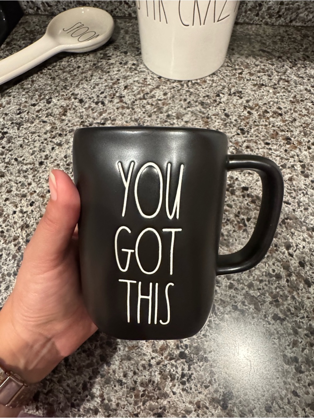 Rae Dunn 'You Got This' Black Ceramic Mug